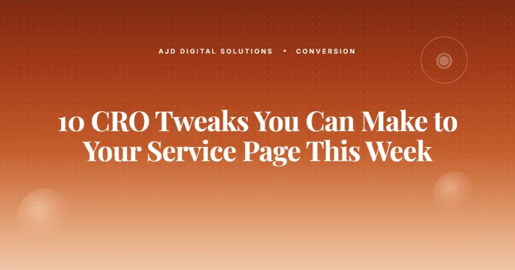 10 Cro Tweaks Service Page This Week