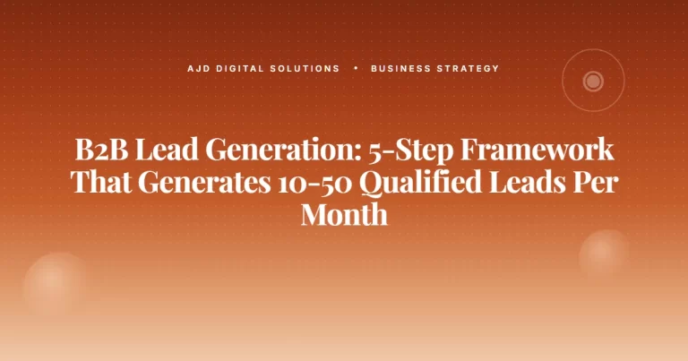 B2b Lead Generation 5 Step Framework That Generates 10 50 Qualified Leads Per Month