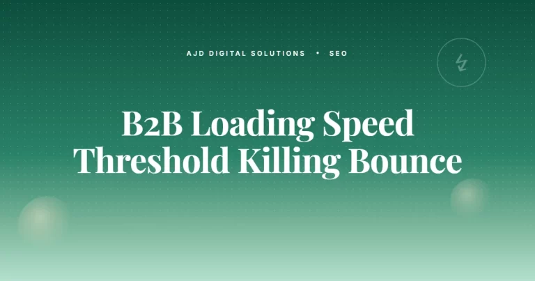 The B2B Site Loading Speed Threshold That's Killing Your Bounce Rate