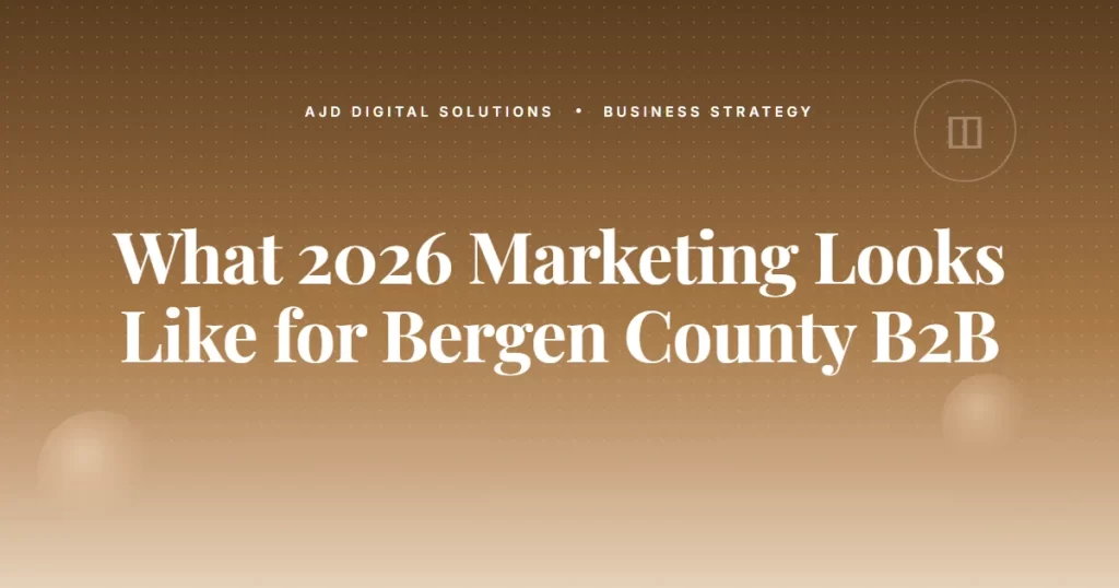 What 2026 Marketing Looks Like For Bergen County B2B