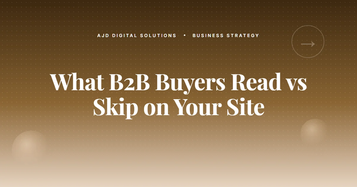What Bergen County B2B Buyers Actually Read On Your Site (And What They Skip)