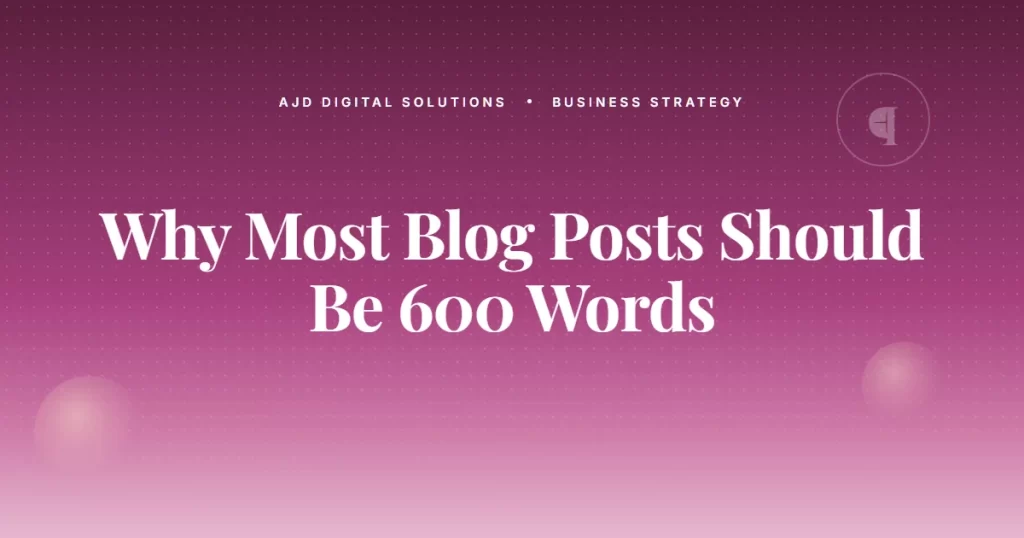Why Most Blog Posts Should Be 600 Words, Not 2,000