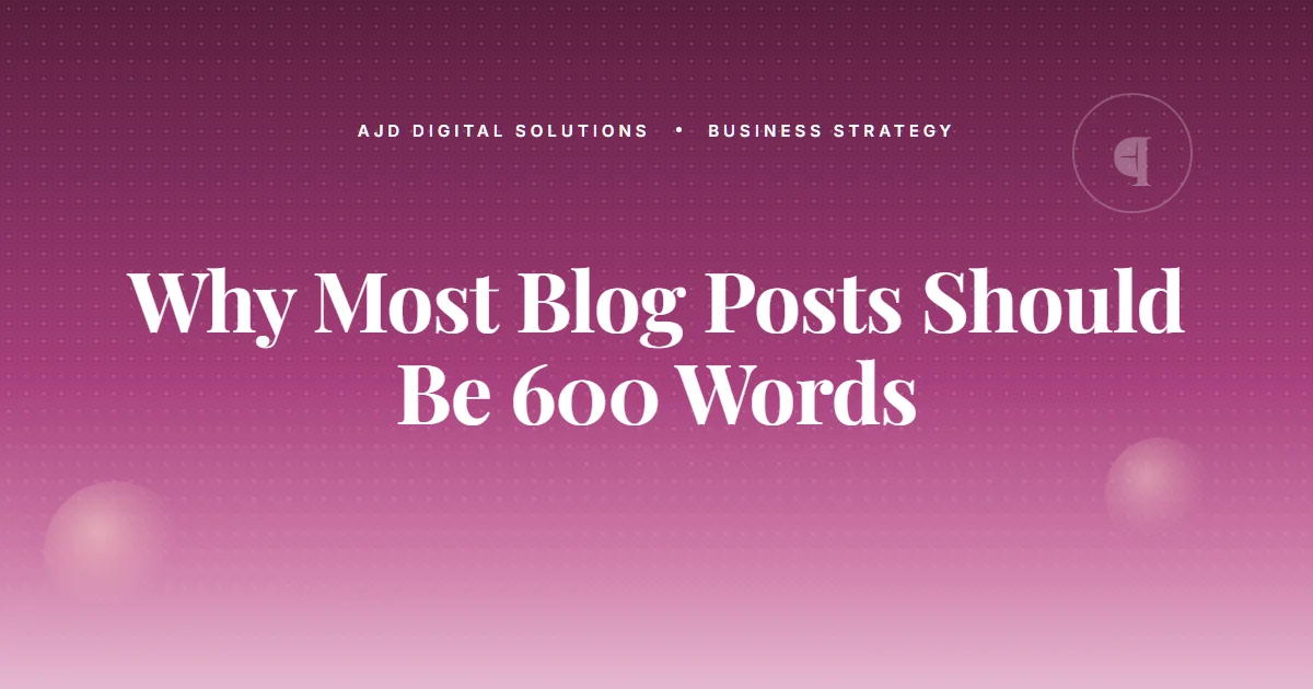Why Most Blog Posts Should Be 600 Words, Not 2,000