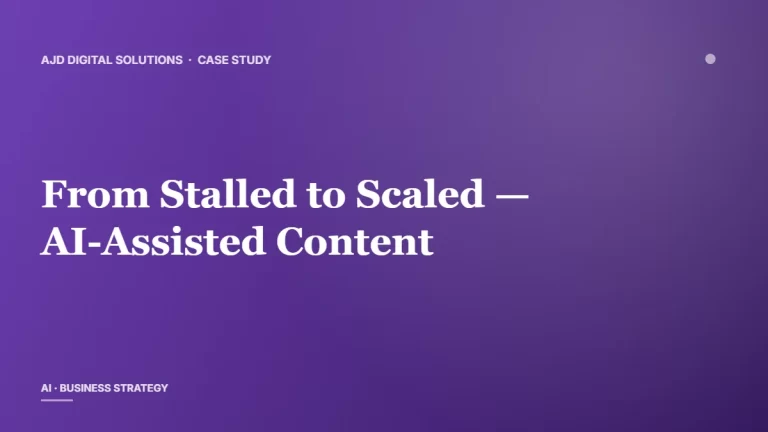 From Stalled to Scaled — How AI-Assisted Content Doubled a B2B Consulting Firm’s Inbound Pipeline