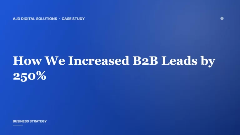How We Increased B2B Leads by 250% for a Tech Consulting Firm