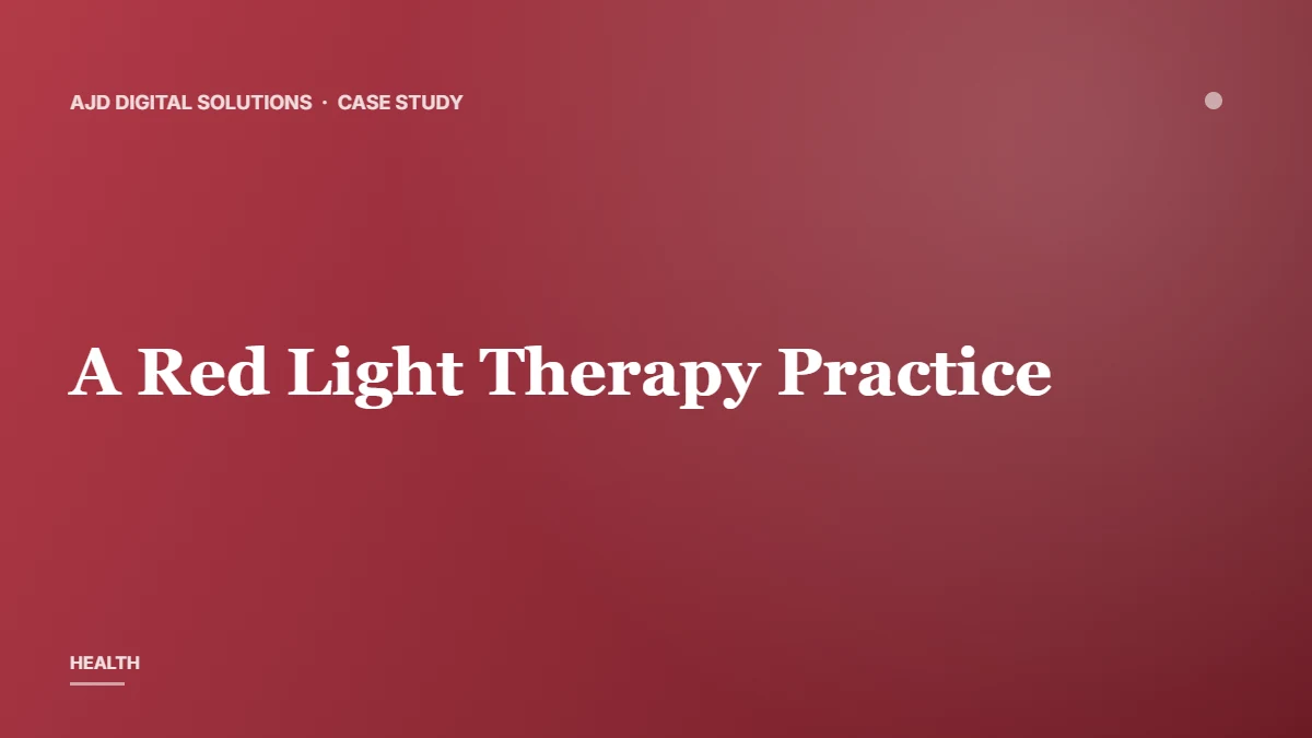 A Red Light Therapy Practice