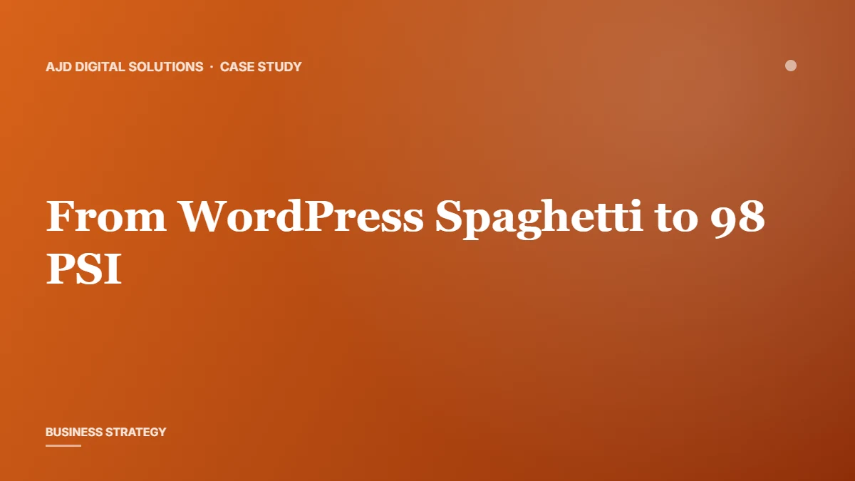 From WordPress Spaghetti to 98 PSI