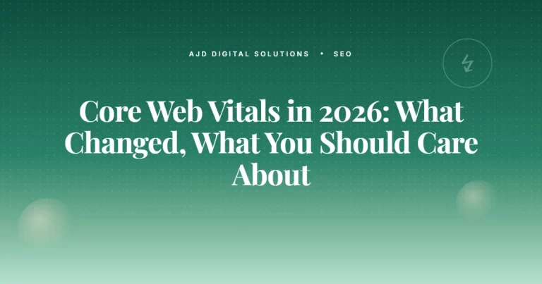 Core Web Vitals in 2026: What Changed, What You Should Care About