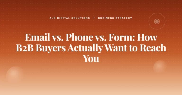 Email vs. Phone vs. Form: How B2B Buyers Actually Want to Reach You