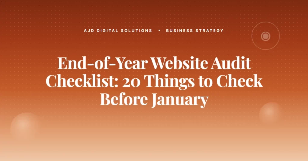 End Of Year Website Audit Checklist