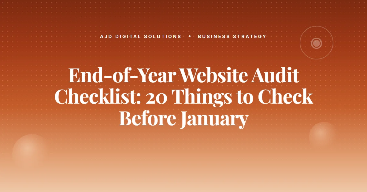 End Of Year Website Audit Checklist