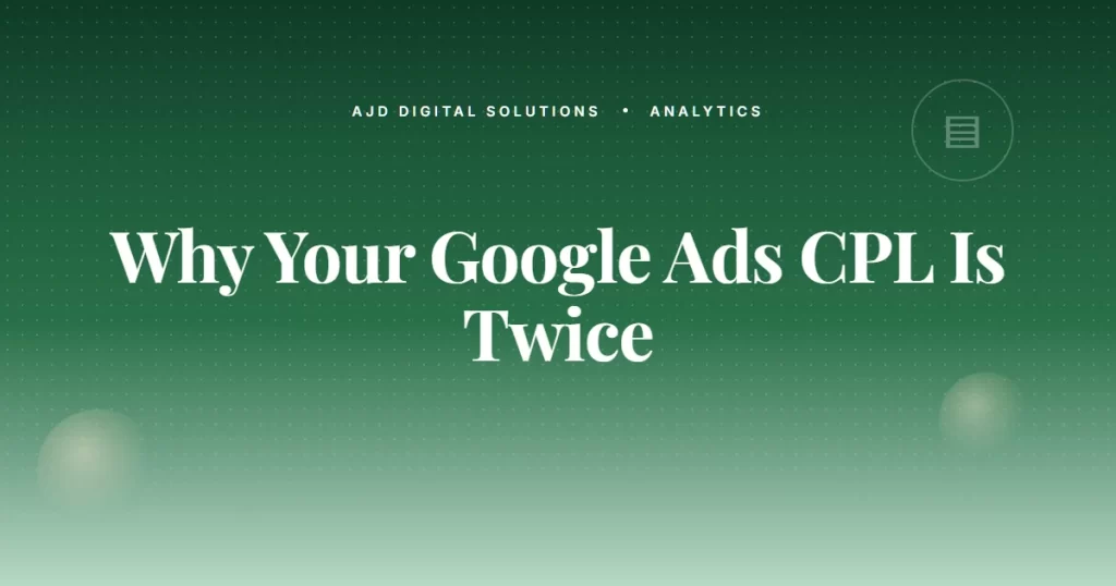 Why Your Google Ads CPL Is Twice What It Should Be