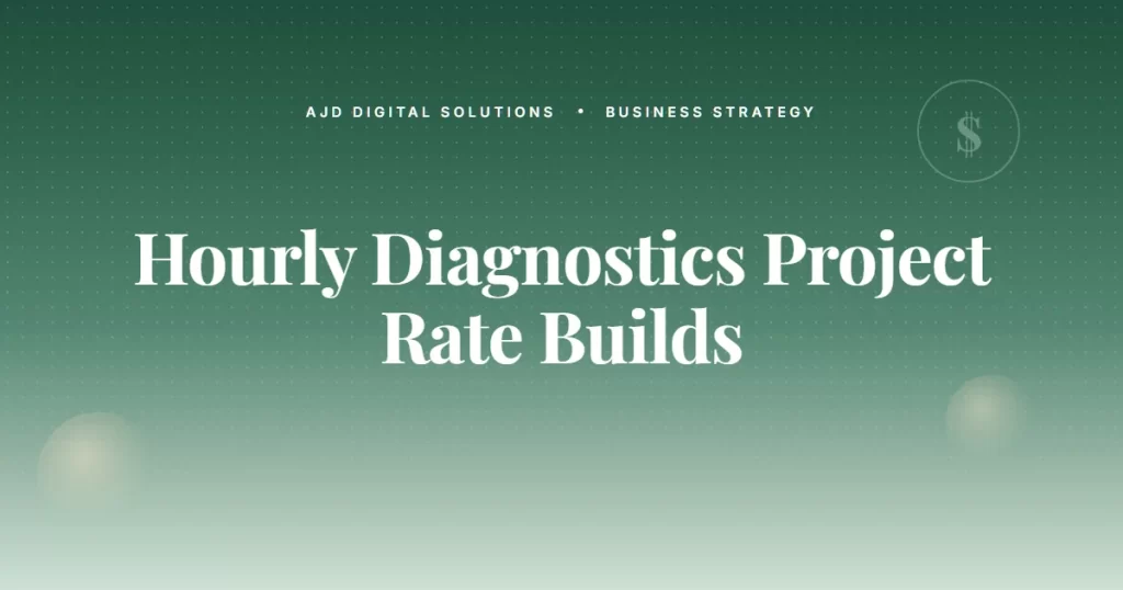 Why I Charge Hourly For Diagnostics But Project Rate For Builds