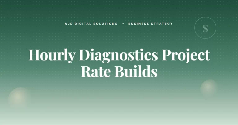 Why I Charge Hourly For Diagnostics But Project Rate For Builds