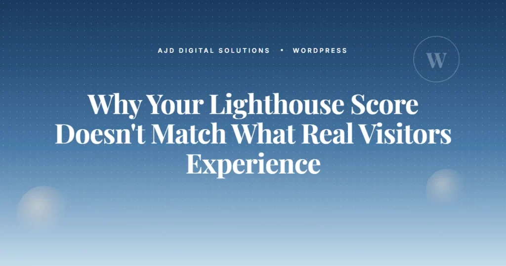 Lighthouse Score Vs Real User Experience