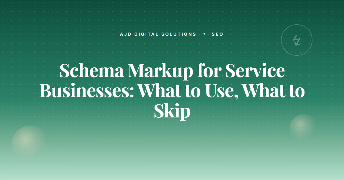 Schema Markup Service Businesses