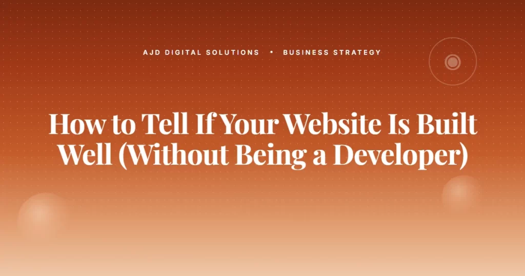Tell If Website Built Well Without Being Developer