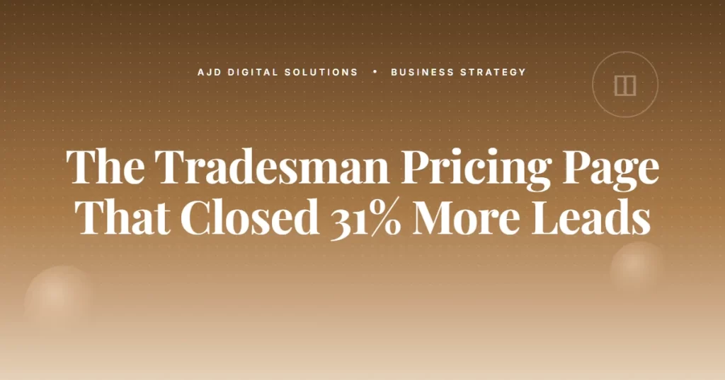 The Tradesman Pricing Page That Closed 31% More Leads