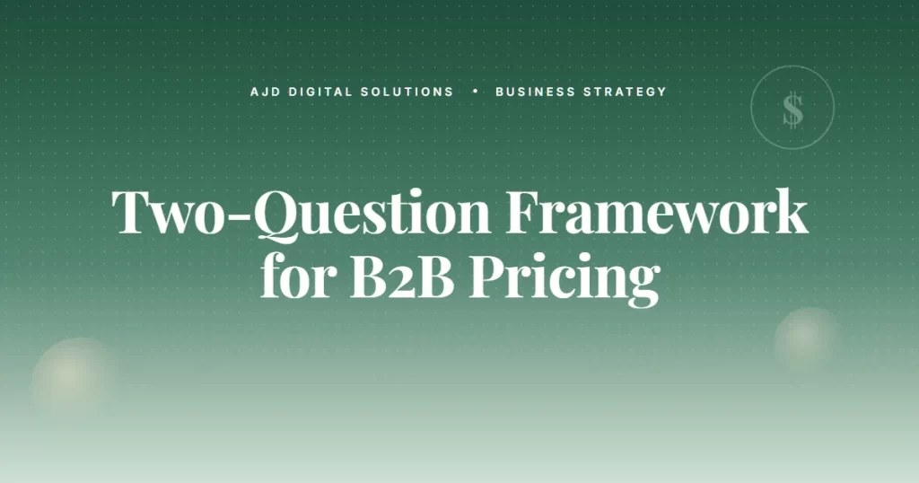 The Two Question Framework For B2B Pricing Pages