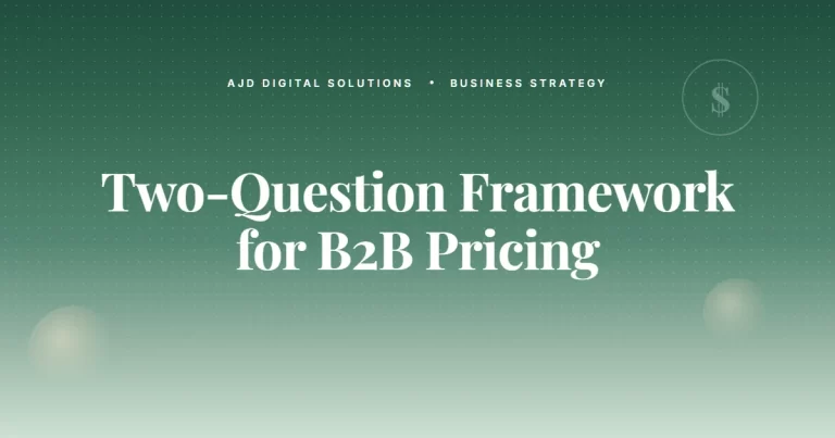 The Two Question Framework For B2B Pricing Pages