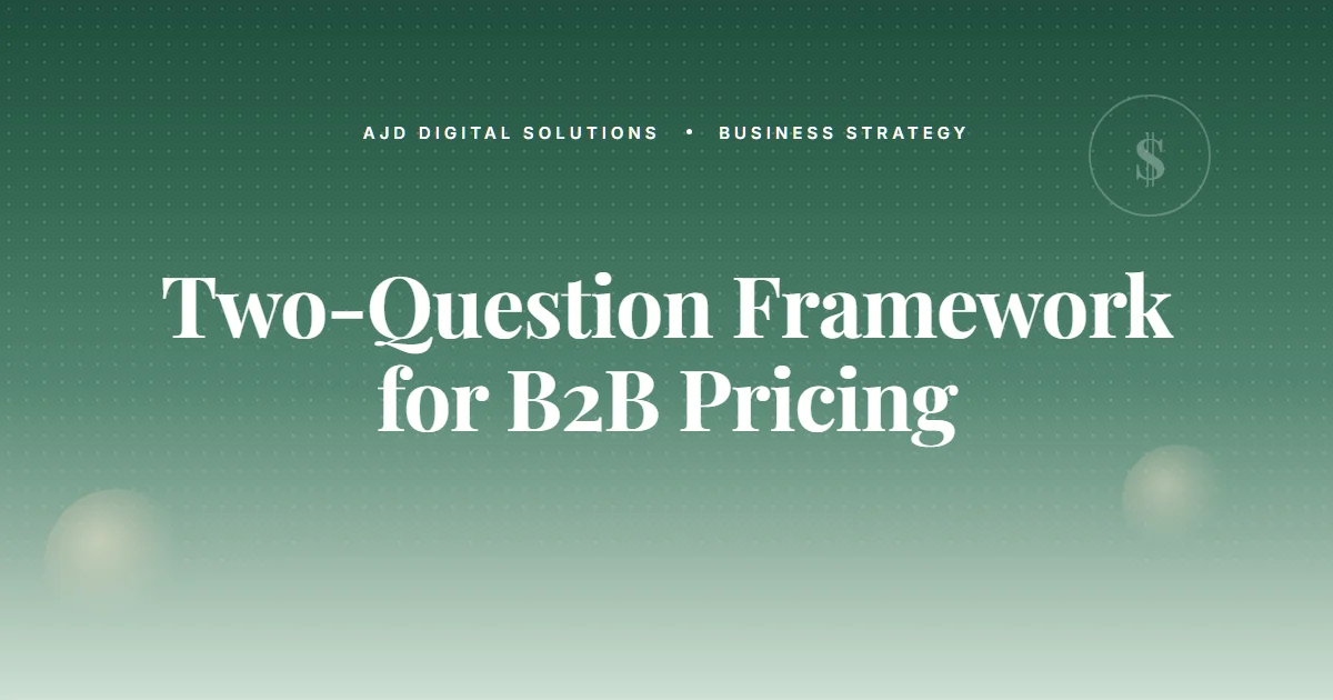 The Two Question Framework For B2B Pricing Pages