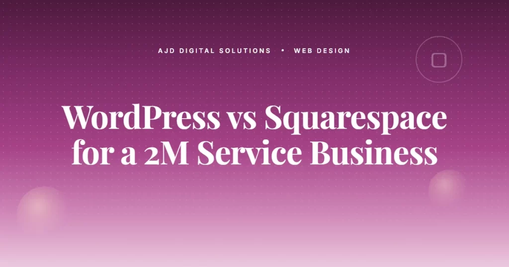WordPress vs Squarespace for a $2M Service Business