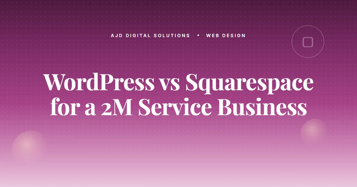 WordPress vs Squarespace for a $2M Service Business