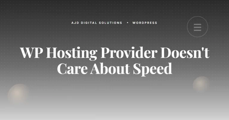 Why Your WordPress Hosting Provider Doesn't Care About Your Speed